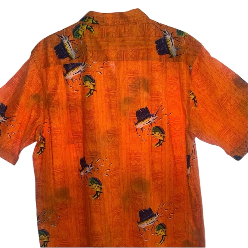 West Marine Men's Shirt Button Front Orange Size XL Fish S/S Limited Edition - Picture 7 of 7